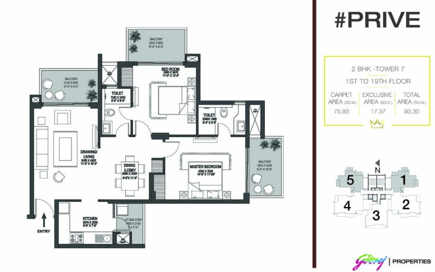 Godrej Prive main floor plan 1