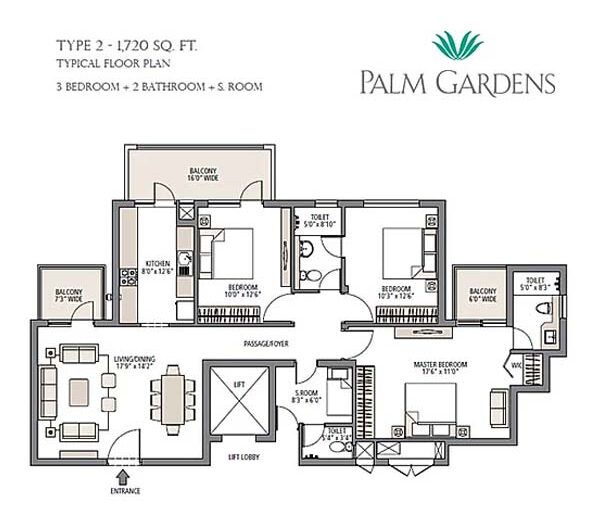 Emaar Palm Garden Floor Plan Type 2